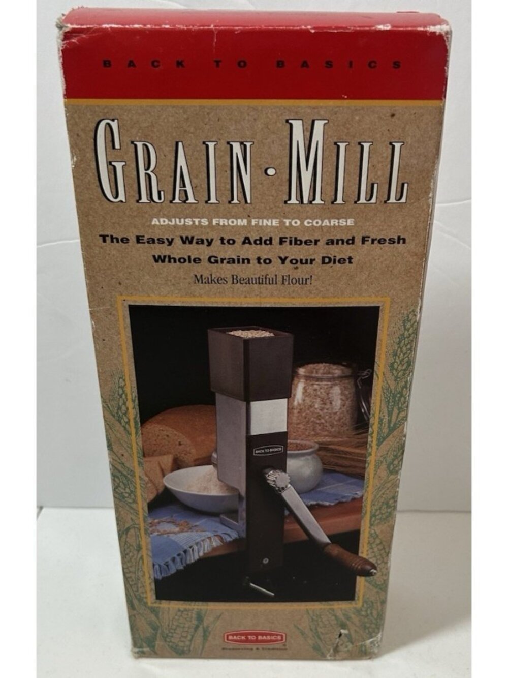 Vintage Back To Basics Hand Grain Mill  #555 Fine to Coarse NEW w Instructions